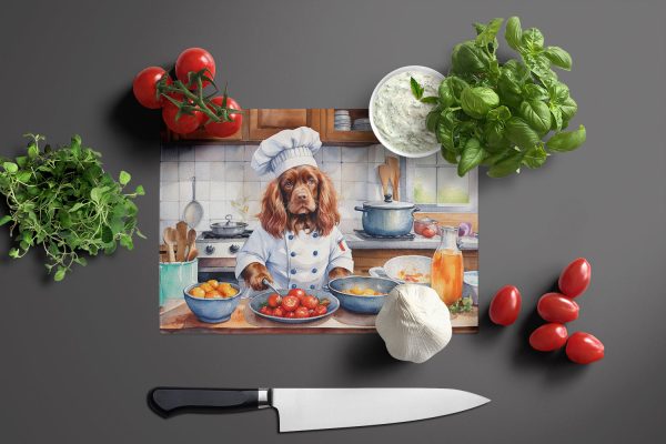 Sussex Spaniel The Chef Glass Cutting Board For Discount - Image 2
