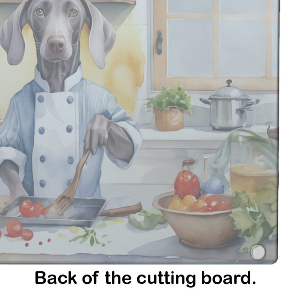 Weimaraner The Chef Glass Cutting Board For Cheap - Image 4