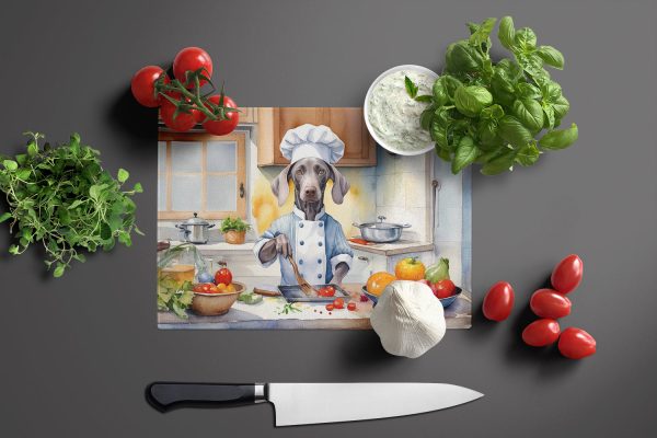 Weimaraner The Chef Glass Cutting Board For Cheap - Image 2