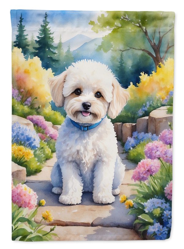 Maltipoo Spring Path House Flag Cheap