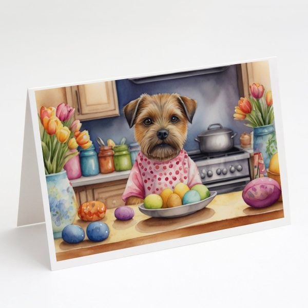 Decorating Easter Border Terrier Greeting Cards Pack of 8 Discount