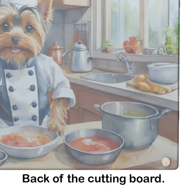 Yorkie Yorkshire Terrier The Chef Glass Cutting Board For Cheap - Image 4