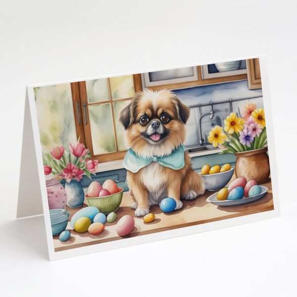 Decorating Easter Tibetan Spaniel Greeting Cards Pack of 8 Fashion