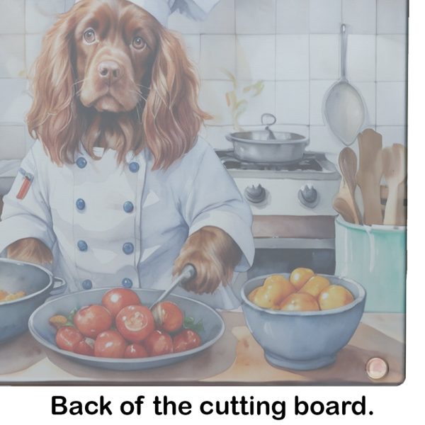 Sussex Spaniel The Chef Glass Cutting Board For Discount - Image 4