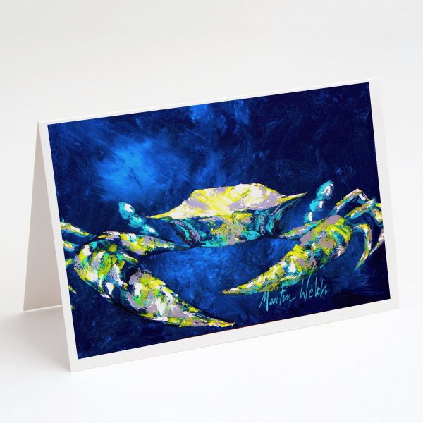 Crab Blue Greeting Cards Pack of 8 Online
