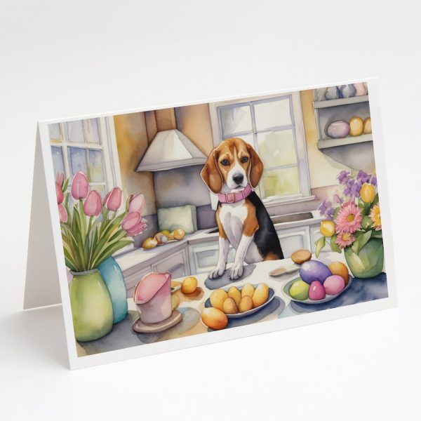 Decorating Easter Beagle Greeting Cards Pack of 8 For Sale