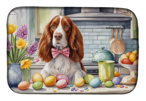 Decorating Easter Welsh Springer Spaniel Dish Drying Mat Discount