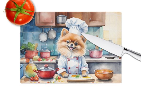 Pomeranian The Chef Glass Cutting Board Sale - Image 3