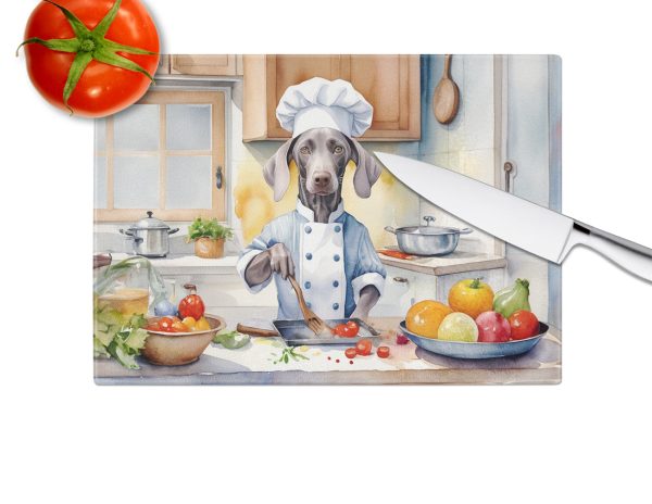 Weimaraner The Chef Glass Cutting Board For Cheap - Image 3