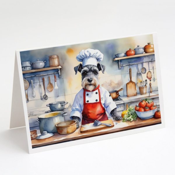 Schnauzer The Chef Greeting Cards Pack of 8 Online Hot Sale