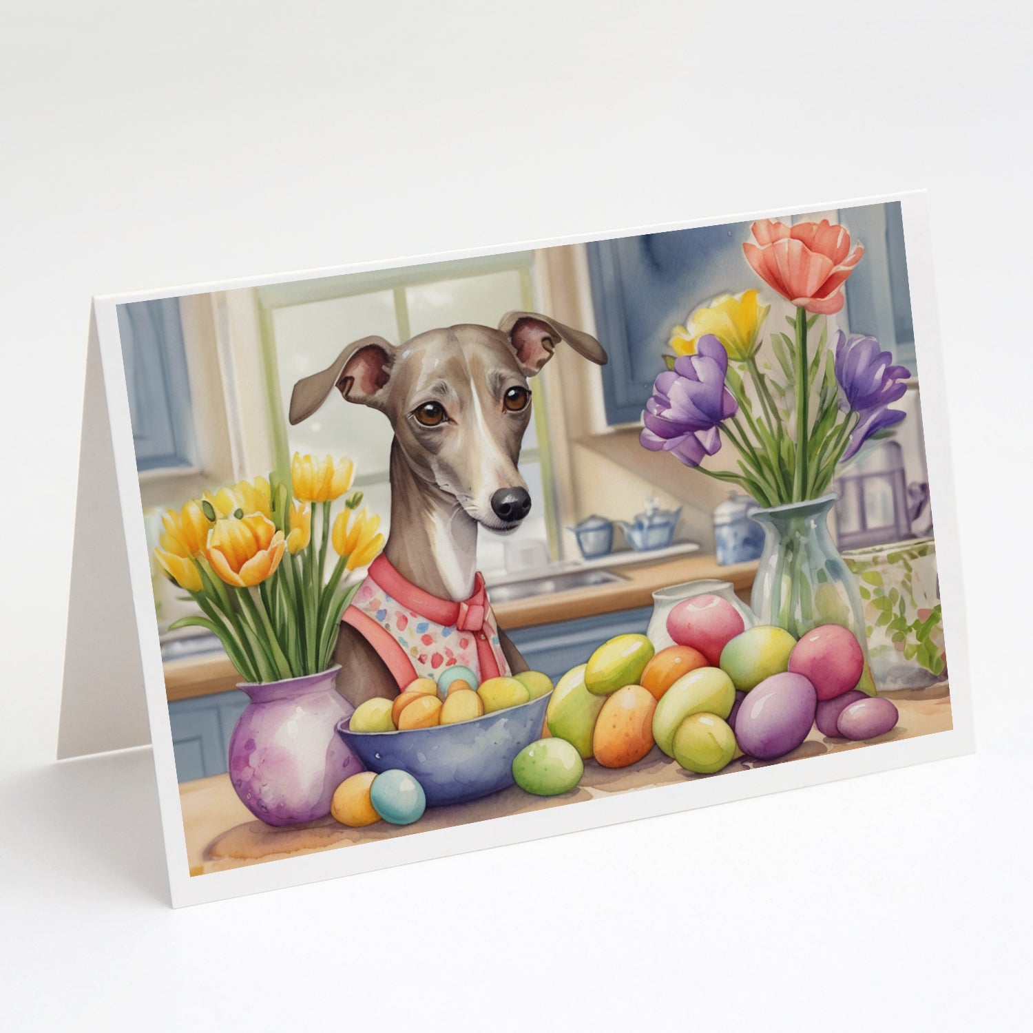 Decorating Easter Italian Greyhound Greeting Cards Pack of 8 Hot on Sale