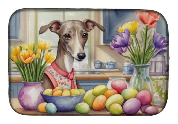 Decorating Easter Italian Greyhound Dish Drying Mat Sale