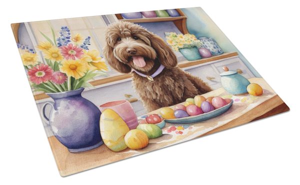 Decorating Easter Labradoodle Glass Cutting Board For Cheap