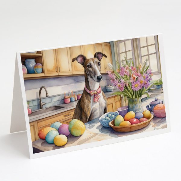 Decorating Easter Greyhound Greeting Cards Pack of 8 For Cheap