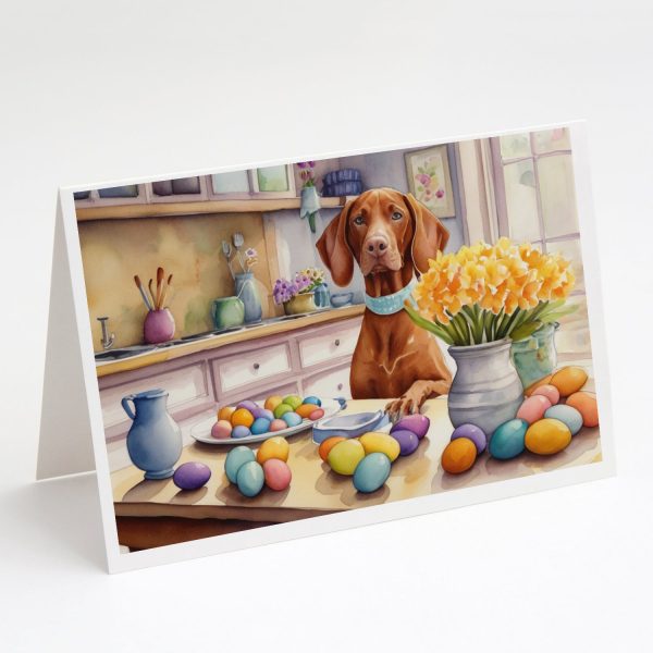 Decorating Easter Vizsla Greeting Cards Pack of 8 Online Sale
