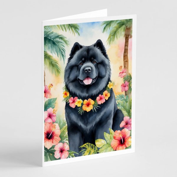 Chow Chow Luau Greeting Cards Pack of 8 Sale
