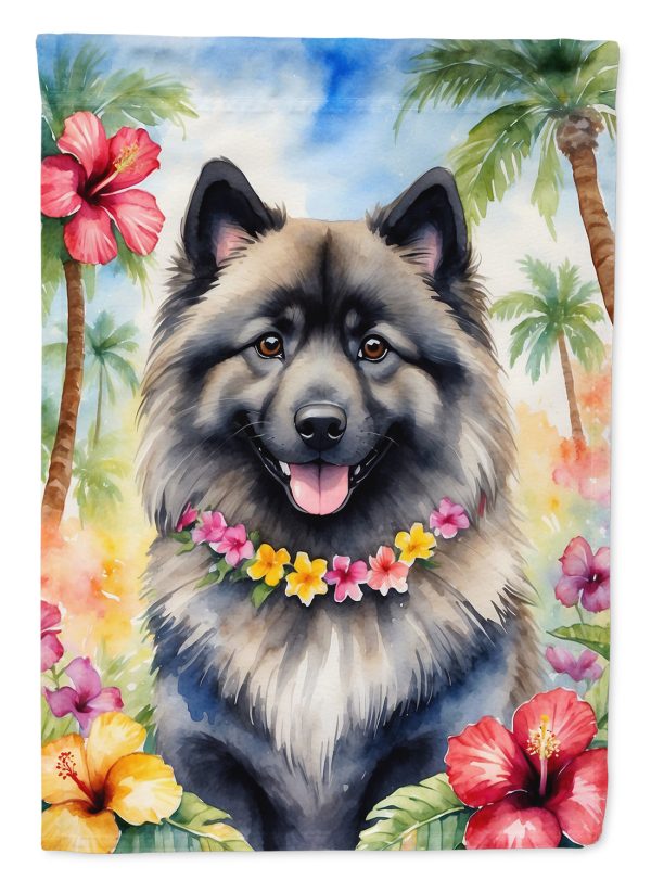 Keeshond Luau House Flag For Discount