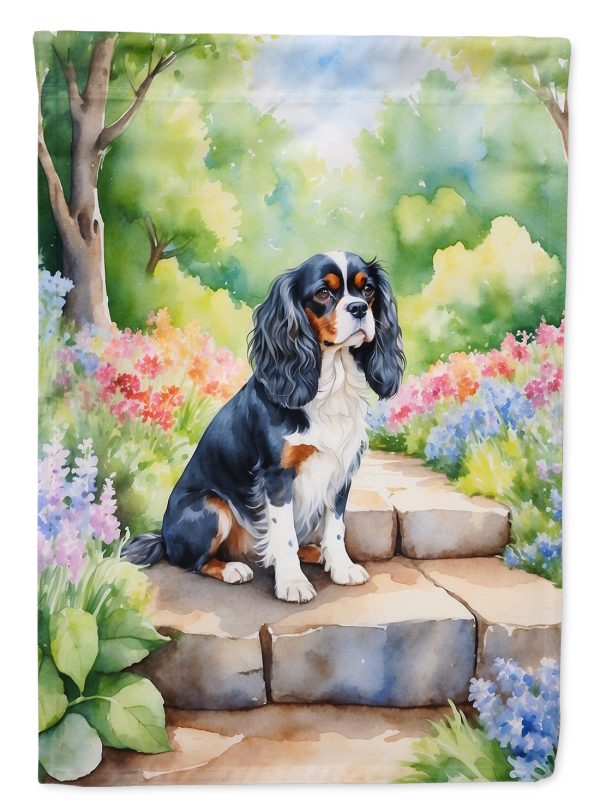 Cavalier Spaniel Spring Path House Flag Online Hot Sale