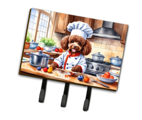 Chocolate Poodle The Chef Leash or Key Holder For Discount