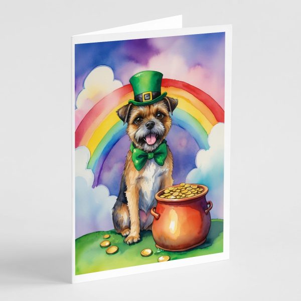 Border Terrier St Patrick s Day Greeting Cards Pack of 8 Online now