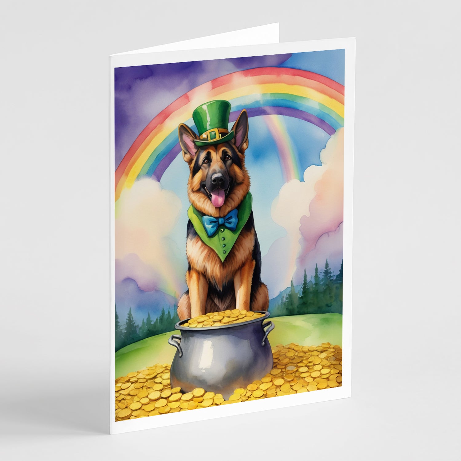 German Shepherd St Patrick s Day Greeting Cards Pack of 8 Online Sale