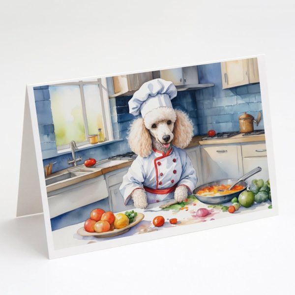 White Poodle The Chef Greeting Cards Pack of 8 For Discount