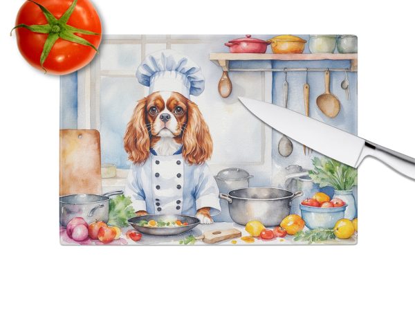 Cavalier Spaniel The Chef Glass Cutting Board For Cheap - Image 3