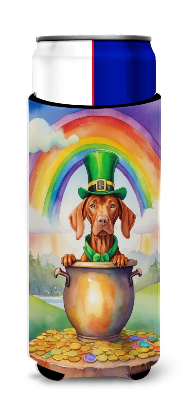 Vizsla St Patrick s Day Hugger for Ultra Slim Cans Sale