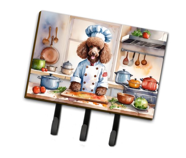 Chocolate Poodle The Chef Leash or Key Holder For Cheap