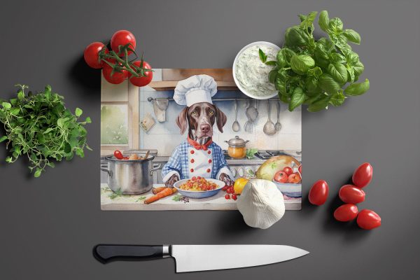German Shorthaired Pointer The Chef Glass Cutting Board Cheap - Image 2