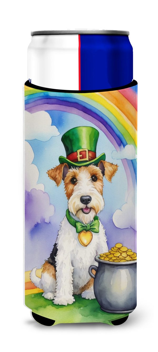 Fox Terrier St Patrick s Day Hugger for Ultra Slim Cans Online now