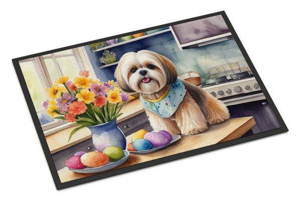 Decorating Easter Lhasa Apso Doormat Cheap