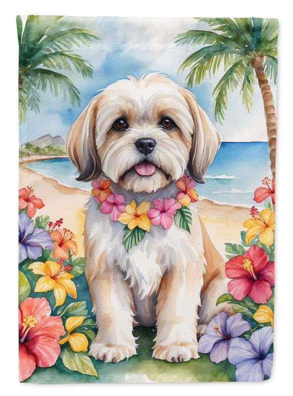 Lhasa Apso Luau House Flag Sale