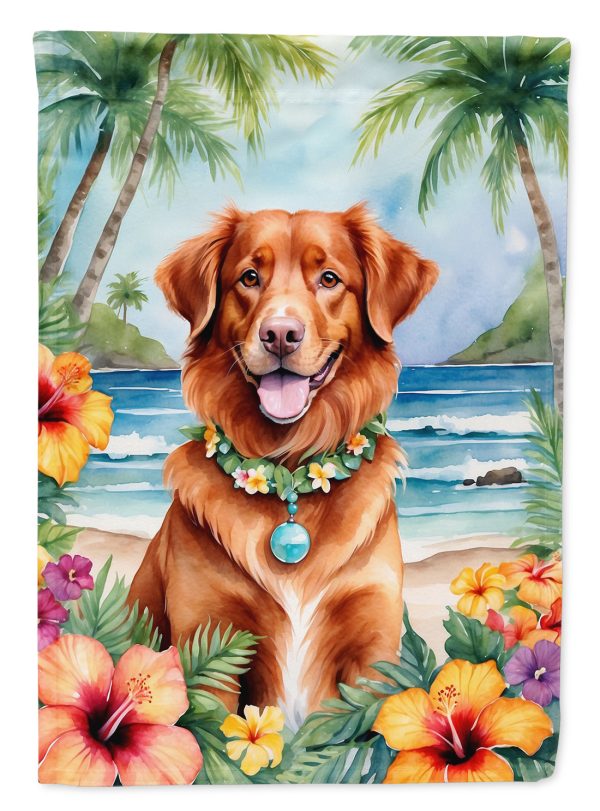 Nova Scotia Duck Tolling Retriever Luau Garden Flag – Tropical Dog Decor with Hibiscus & Palm Leaves Online Hot Sale