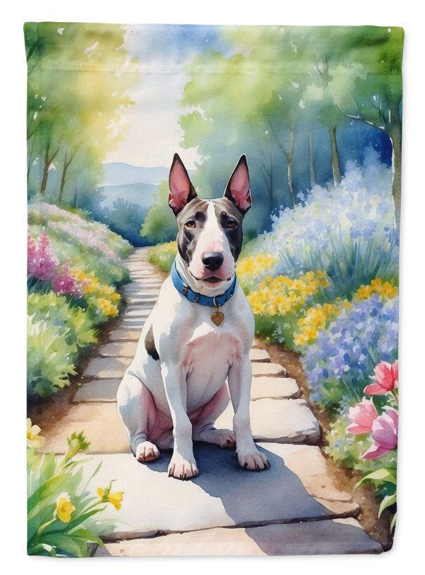 Bull Terrier Spring Path House Flag Hot on Sale