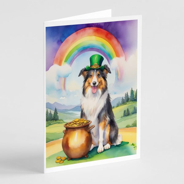 Collie St Patrick s Day Greeting Cards Pack of 8 Sale
