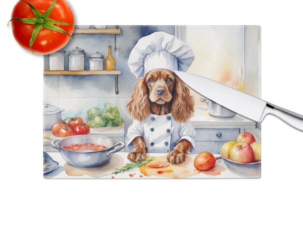 Cocker Spaniel The Chef Glass Cutting Board Fashion - Image 3