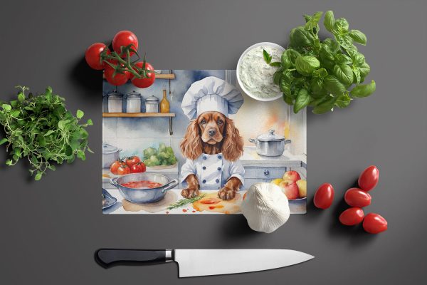 Cocker Spaniel The Chef Glass Cutting Board Fashion - Image 2