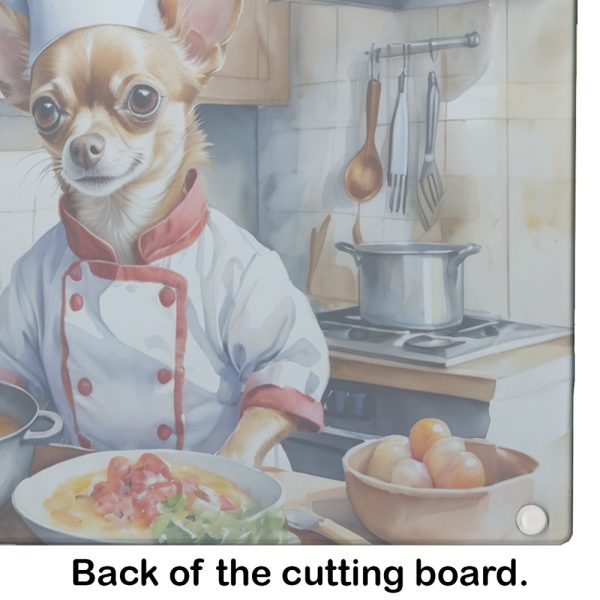 Chihuahua The Chef Glass Cutting Board on Sale - Image 4