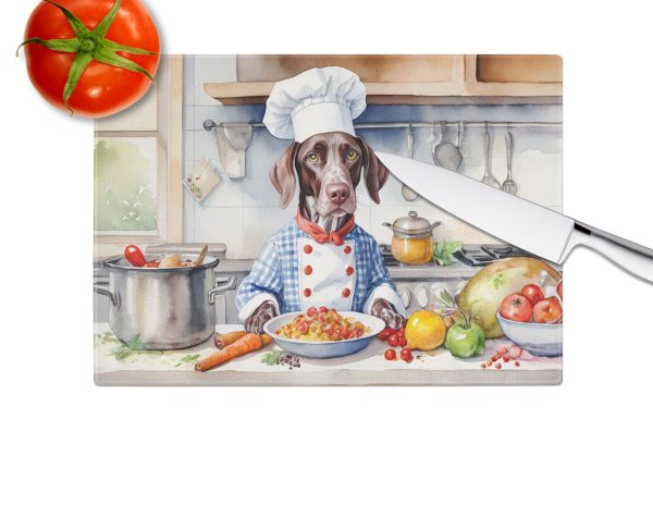 German Shorthaired Pointer The Chef Glass Cutting Board Cheap - Image 3