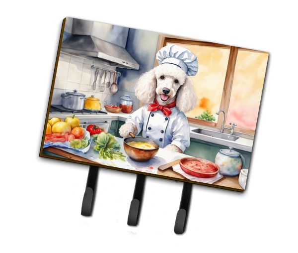 White Poodle The Chef Leash or Key Holder For Sale
