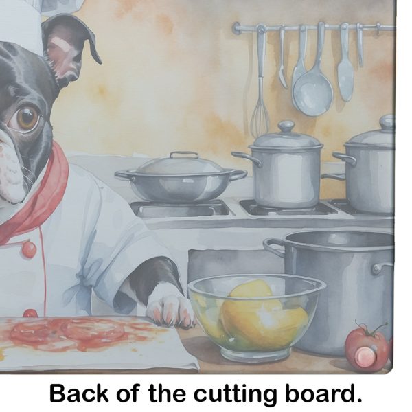 Boston Terrier The Chef Glass Cutting Board Sale - Image 4