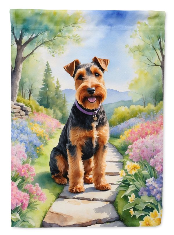 Welsh Terrier Spring Path House Flag Online now