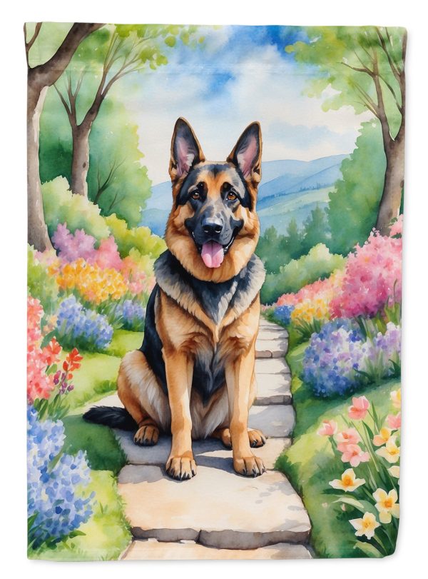 German Shepherd Spring Path House Flag Online Hot Sale