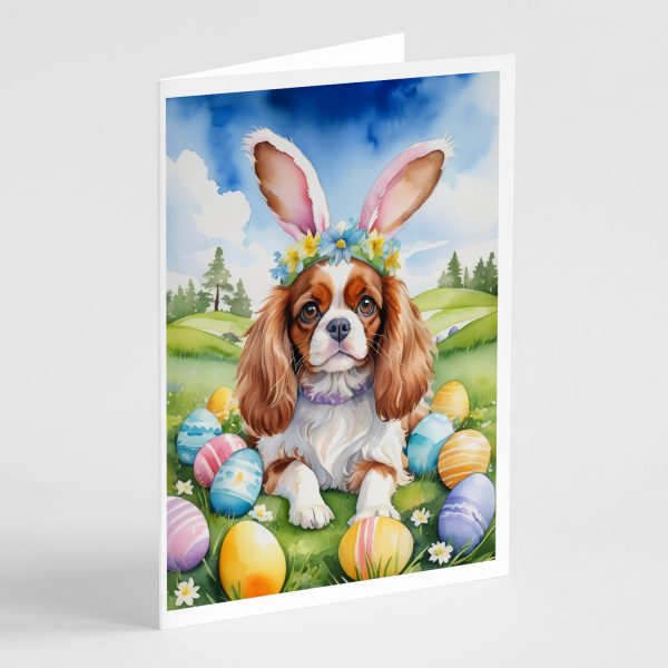 Cavalier Spaniel Easter Egg Hunt Greeting Cards Pack of 8 Discount