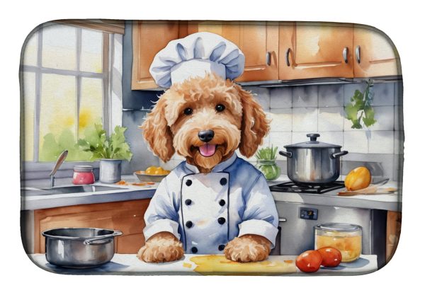 Goldendoodle The Chef Dish Drying Mat Cheap