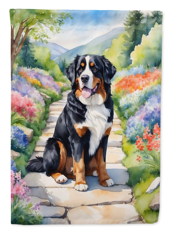 Bernese Mountain Dog Spring Path House Flag Fashion
