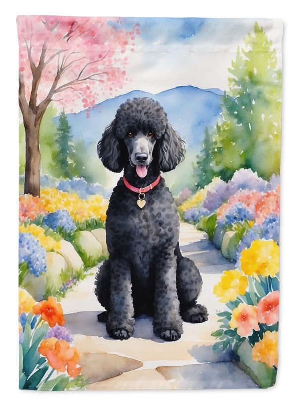 Black Poodle Spring Path House Flag Discount