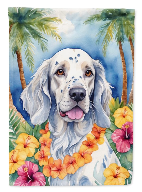 English Setter Luau House Flag For Discount