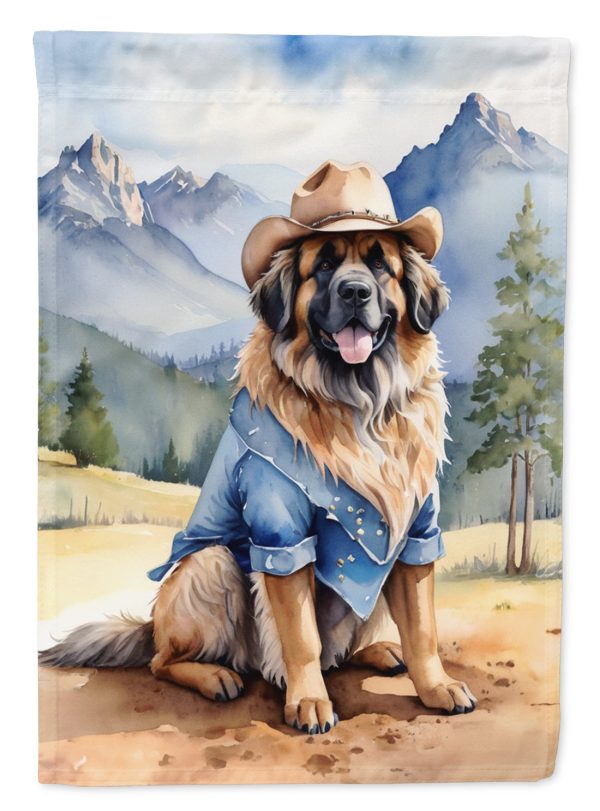 Leonberger Cowboy Welcome House Flag For Sale